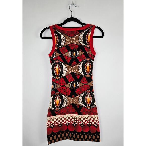 SMASH Sleeveless Cotton Dress Size Small Graphic Art Print Retro Mod Style Artsy - Picture 3 of 11